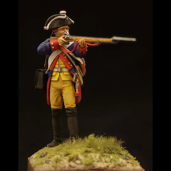 54mm Napoleonic Prussian Musketeer, Resin Model Figure Kit, Unassembled and Unpainted