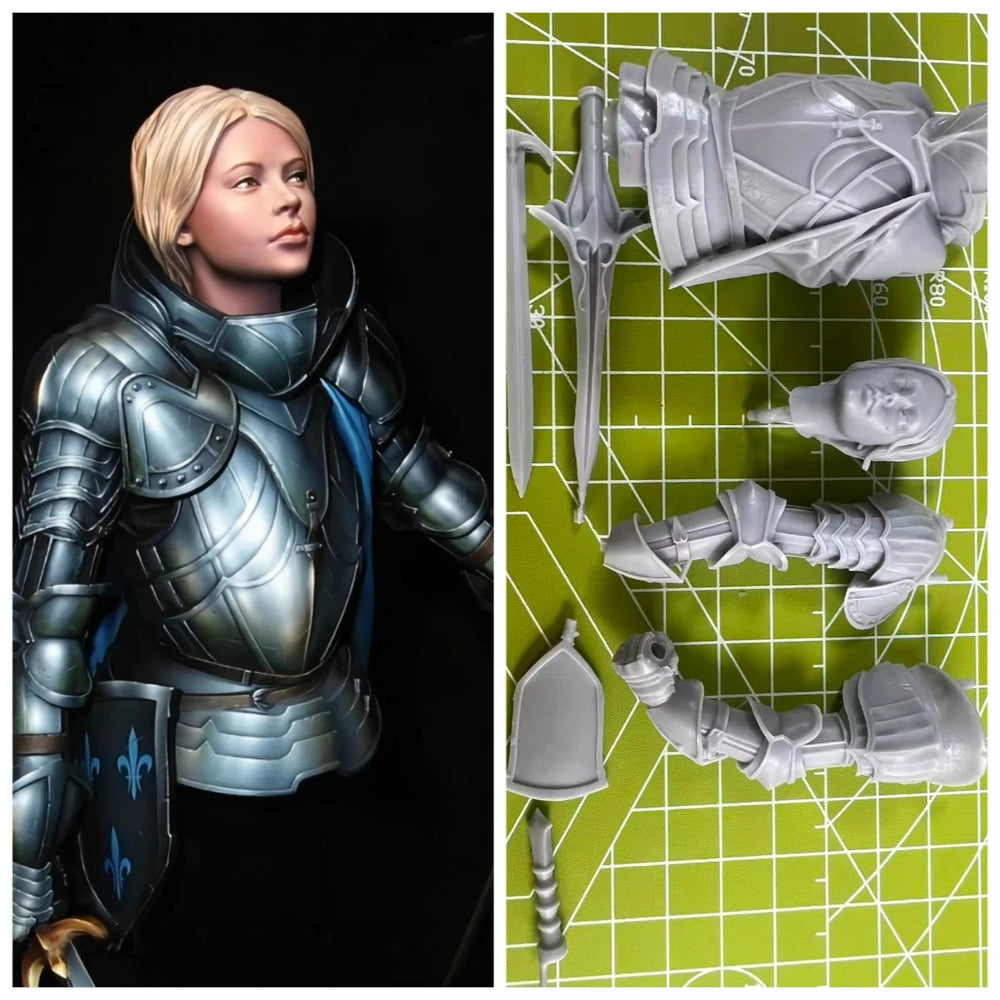 1/10 Medieval Female Warrior Saint Joan of Arc, Resin Model Figure Kit, Unassembled and Unpainted