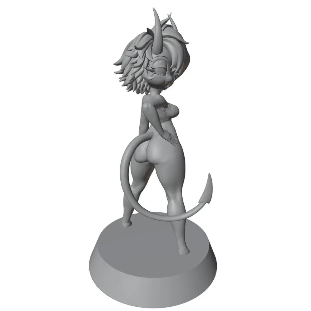 1/24 Spiky-Haired Anime Girl with Tail, Resin Model Figure Kit, Anime Theme, Unassembled and Unpainted