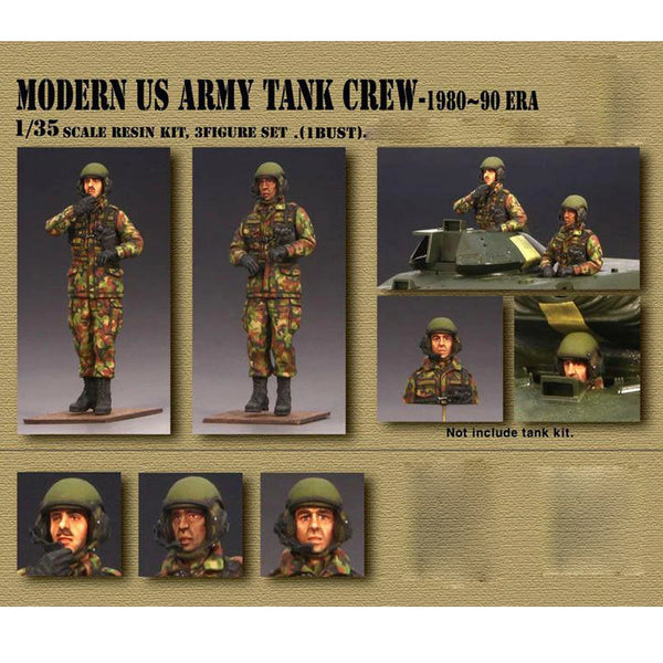 1/35 Cold War US Tank Crew, 4 Figures, Resin Model Figure Kit, Unassembled and Unpainted