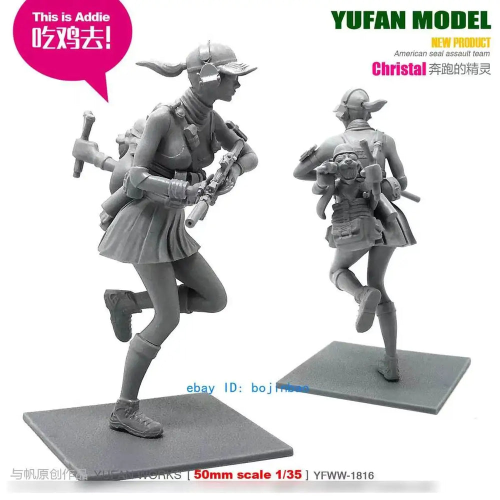 1/35 Female Fantasy Warriors, 2 Figures, Resin Model Figure Kit, Fantasy Theme, Unassembled and Unpainted