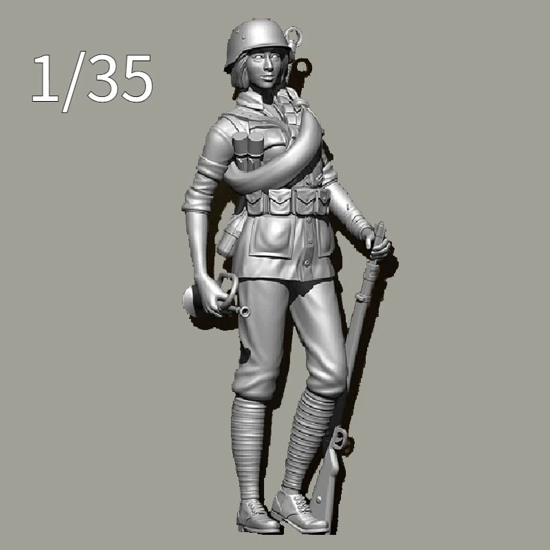 1/35 WWI German Horn Operator, 4 Figures, Resin Model Figure Kit, Unassembled and Unpainted