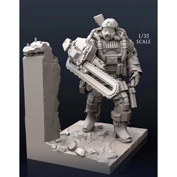 1/35 Armored Soldier, Resin Model Figure Kit, Sci-Fi Theme, Unassembled and Unpainted