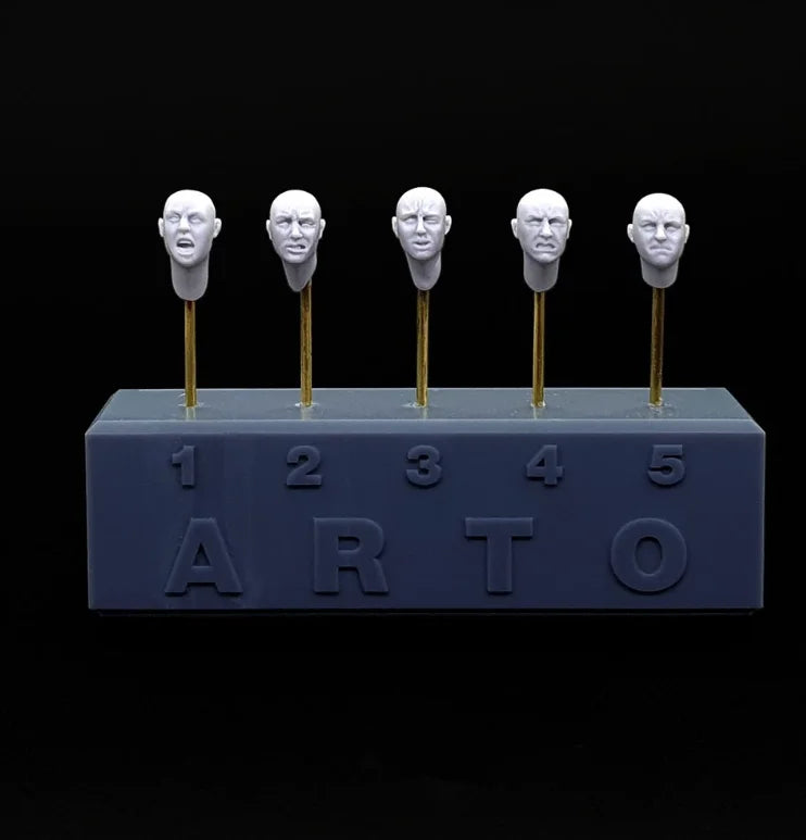 1/35 Soldier Heads, 5 Figures, Resin Model Bust Kit, Military Theme, Unassembled and Unpainted