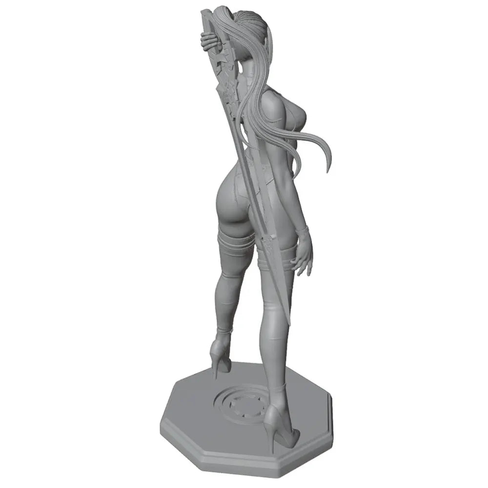 1/24 Female Warrior with Sword, Resin Model Figure Kit, Anime Theme, Unassembled and Unpainted