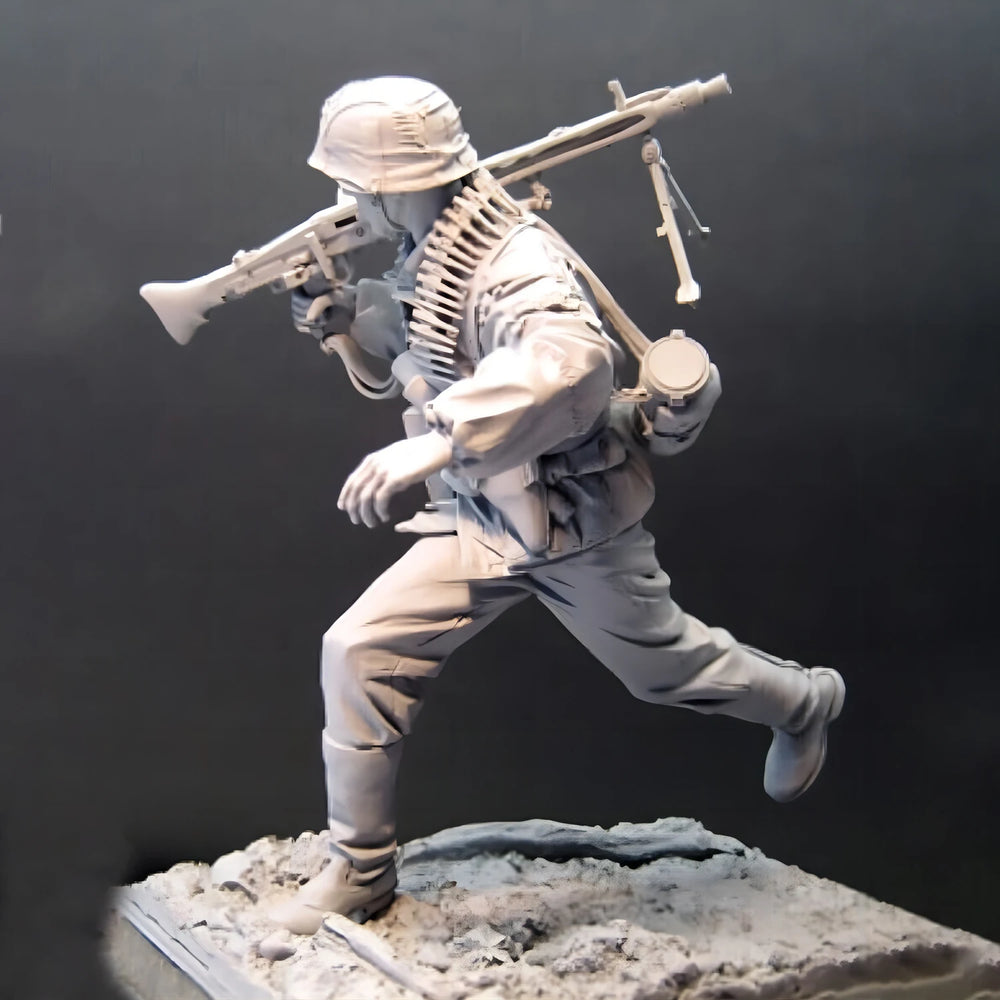 1/16 Modern Soldier Machine Gunner, Resin Model Figure Kit, Unassembled and Unpainted
