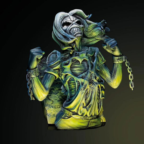1/12 Demonic Sorceress with Skull Face and Flowing Hair, Resin Model Bust Kit, Fantasy Theme, Unassembled and Unpainted