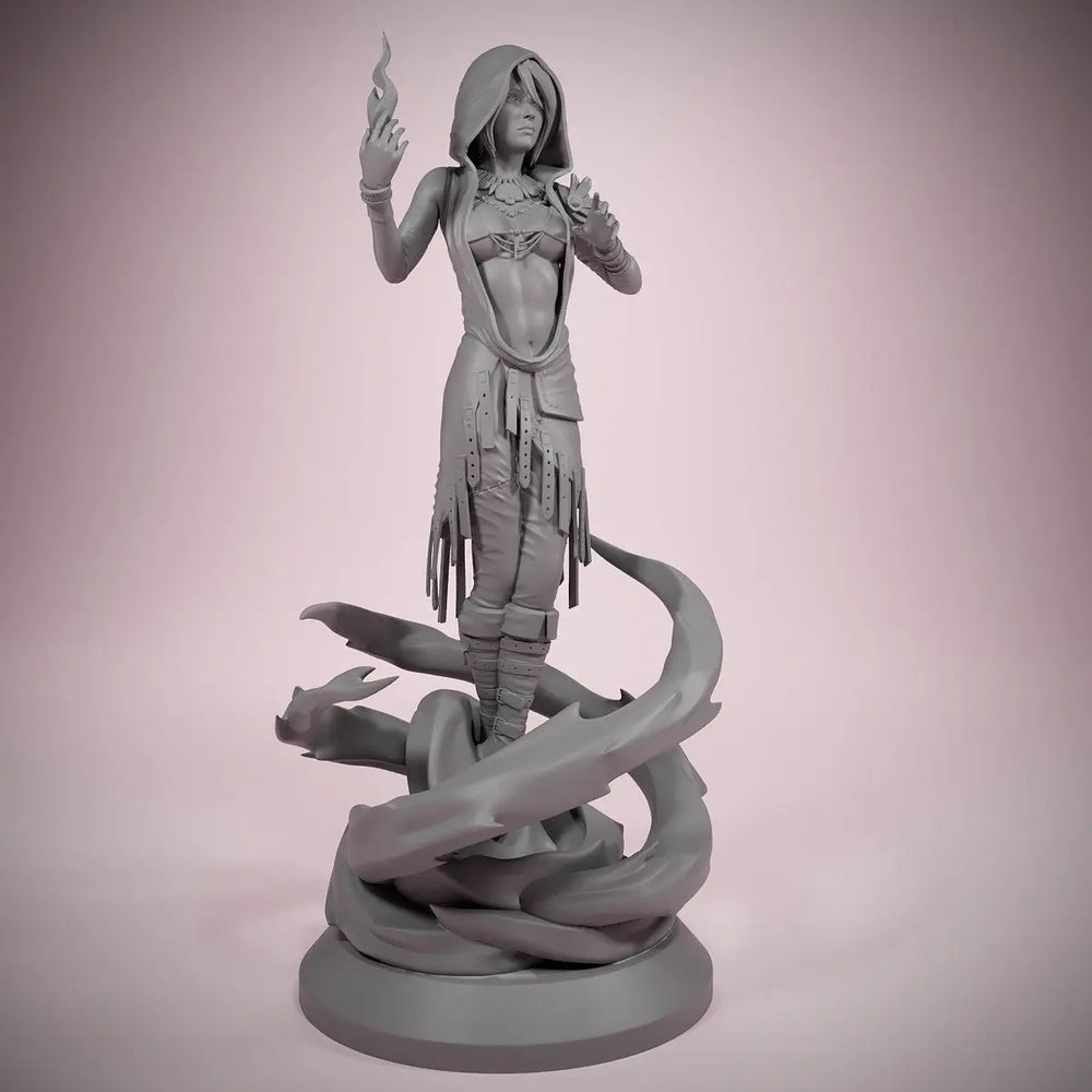 80mm Morrigan Sorceress, Resin Model Figure Kit, Fantasy Theme, Unassembled and Unpainted