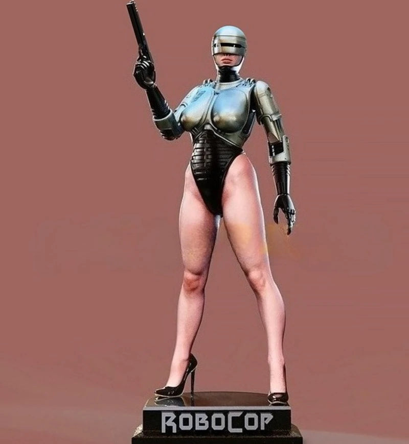 1/24 Modern Sci-Fi Female Robocop Warrior, Resin Model Figure Kit, Unassembled and Unpainted