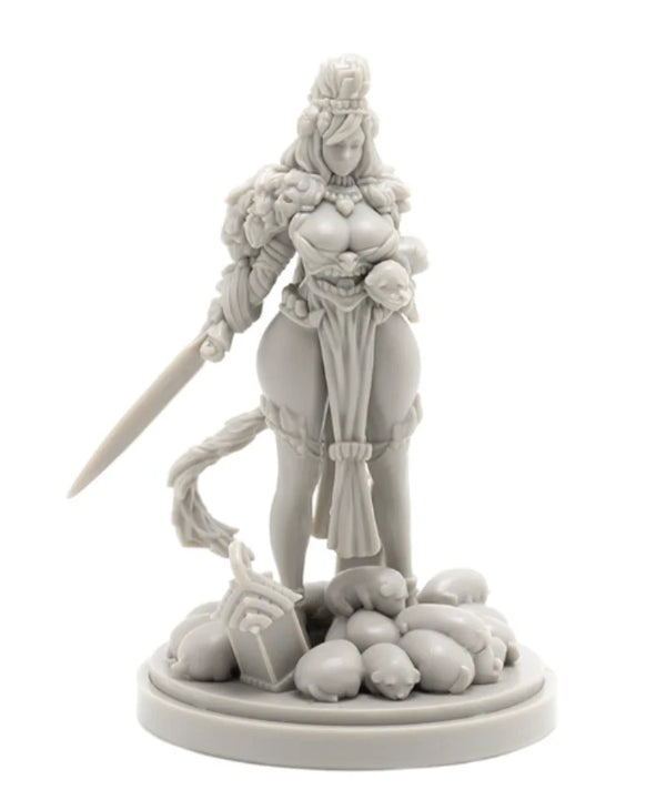 30mm Female Warrior Swordsman, Resin Model Figure Kit, Fantasy Theme, Unassembled and Unpainted