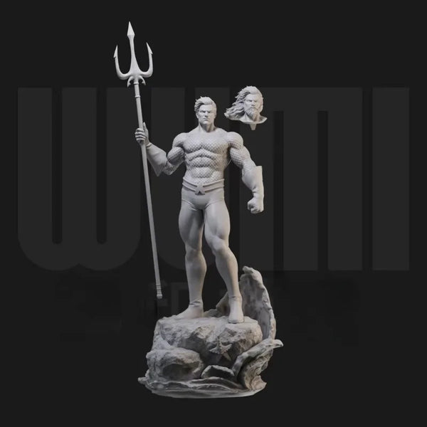 1/24 Poseidon Warrior, Resin Model Figure Kit, Mythology Theme, Unassembled and Unpainted