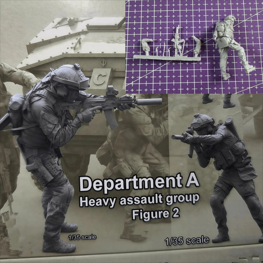 1/35 Modern Tactical Operators with Combat Rifles, 4 Figures, Resin Model Figure Kit, Unassembled and Unpainted