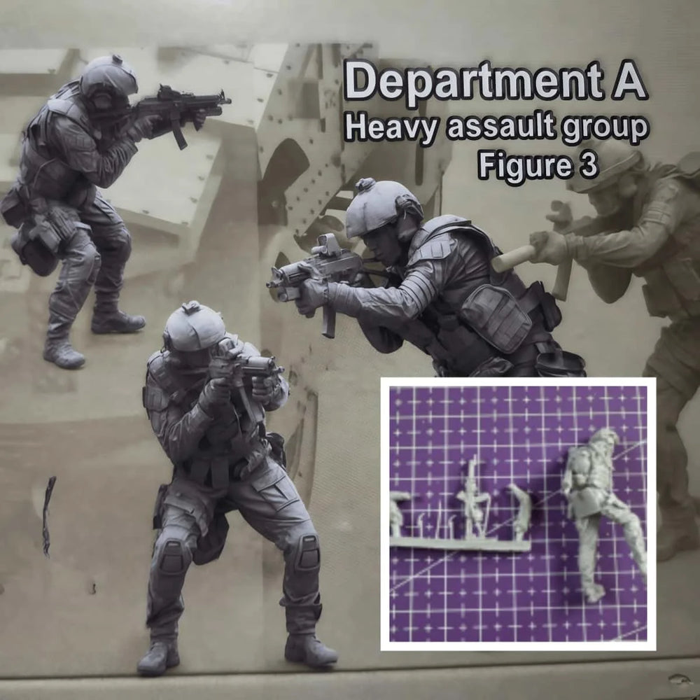 1/35 Modern Tactical Assault Team, 3 Figures, Resin Model Figure Kit, Unassembled and Unpainted