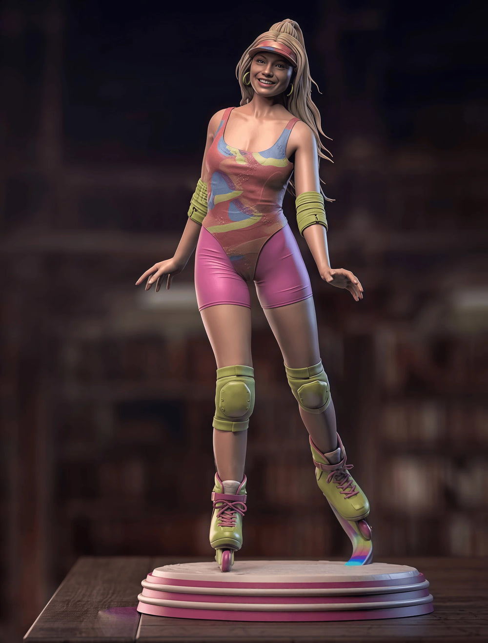 1/18 Futuristic Athletic Female in Neon Sportswear, Resin Model Figure Kit, Unassembled and Unpainted