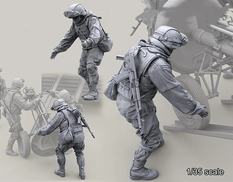 1/35 Modern Combat Squad in Tactical Assault, 4 Figures, Resin Model Figure Kit, Unassembled and Unpainted