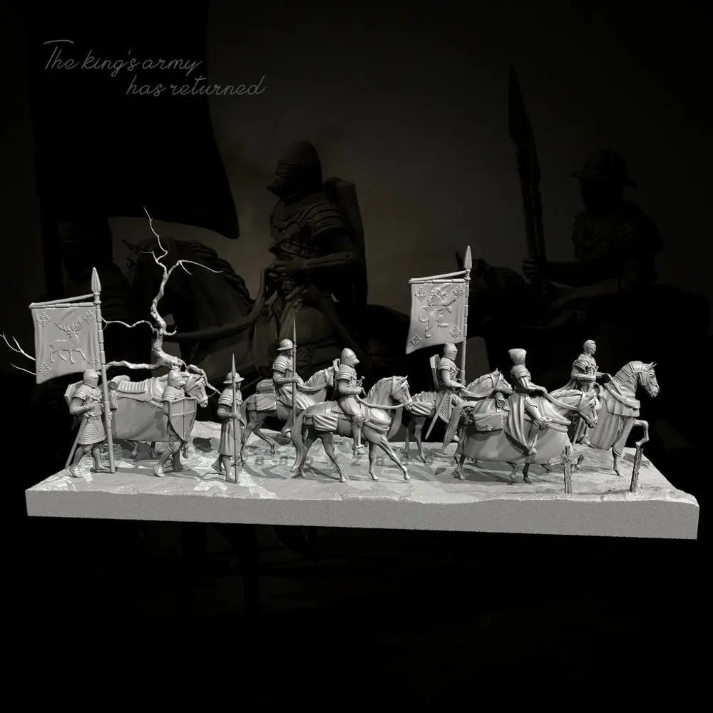 Medieval Imperial Cavalry, 28 Figures, Resin Model Diorama Kit, Unassembled and Unpainted
