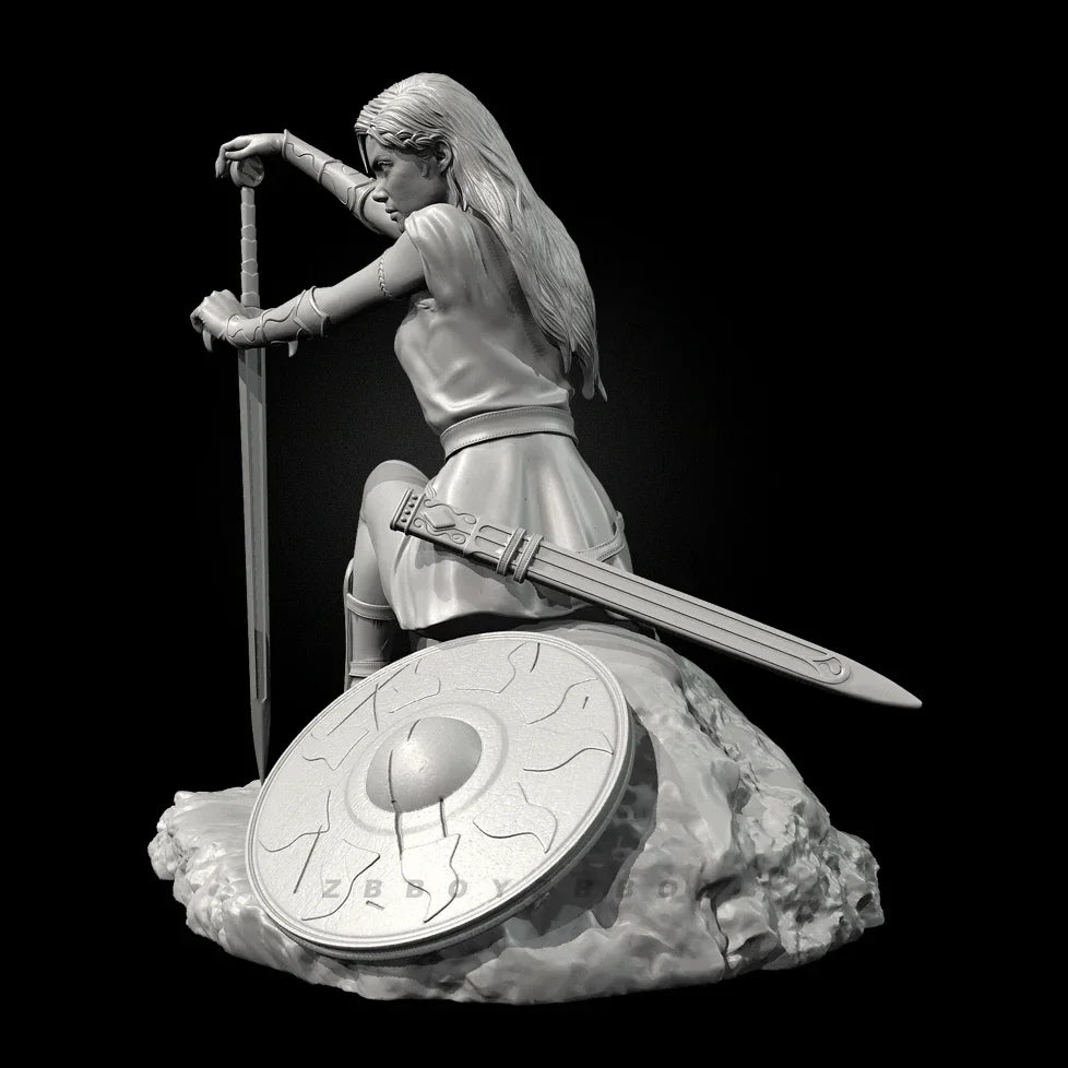 40mm Female Warriors, 5 Figures, Resin Model Figure Kit, Fantasy Theme, Unassembled and Unpainted