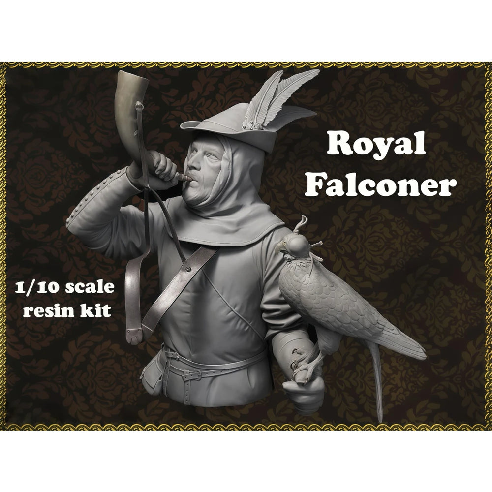 1/10 Medieval Falconer, Resin Model Bust Kit, Unassembled and Unpainted