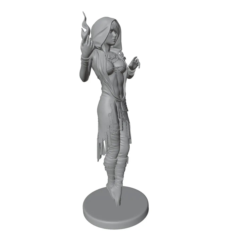75mm Female Spellcaster, Resin Model Figure Kit, Fantasy Theme, Unassembled and Unpainted