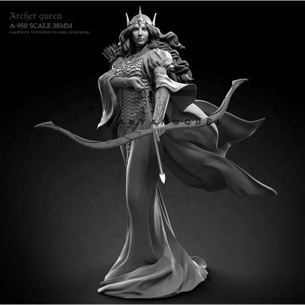 38mm Archer Queen, Resin Model Figure Kit, Fantasy Theme, Unassembled and Unpainted