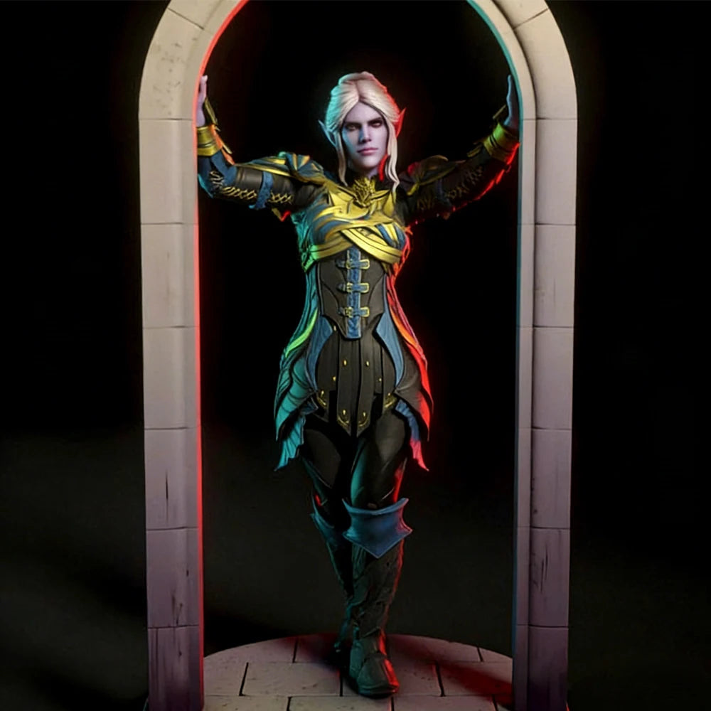 1/24 Elf Paladin, Resin Model Figure Kit, Fantasy Theme, Unassembled and Unpainted