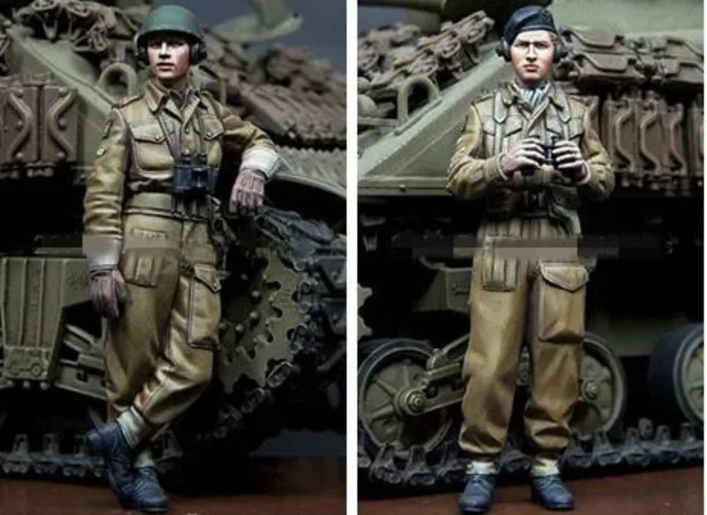 1/35 WWII British Combat Soldiers, 3 Figures, Resin Model Figure Kit, Unassembled and Unpainted