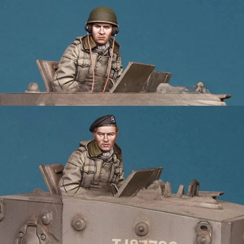 1/35 WWII British Paratroopers with Combat Goggles, 2 Figures, Resin Model Figure Kit, Unassembled and Unpainted