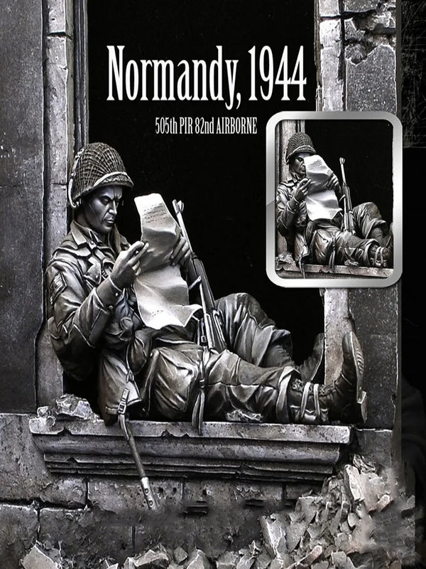 WWII Allied Normandy, 3 Figures, Resin Model Diorama Kit, Unassembled and Unpainted