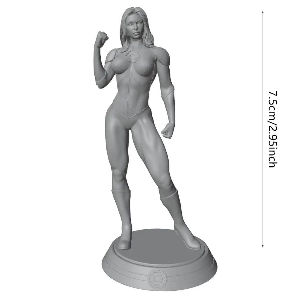 75mm Muscular Female Flexing Biceps in Power Stance, Resin Model Figure Kit, Unassembled and Unpainted