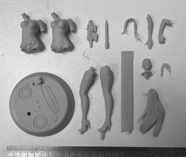 1/24 White-Haired Fantasy Warrior, Resin Model Figure Kit, Fantasy Theme, Unassembled and Unpainted
