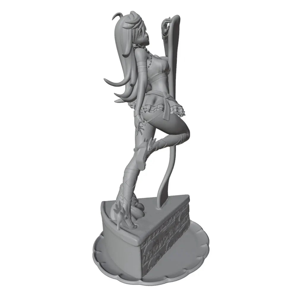 75mm Female with Cascading Hair Seated, Resin Model Figure Kit, Anime Theme, Unassembled and Unpainted