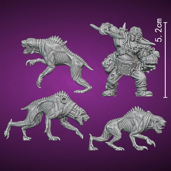 1/24 Werewolf Warrior Team, 6 Figures, Resin Model Figure Kit, Fantasy Theme, Unassembled and Unpainted