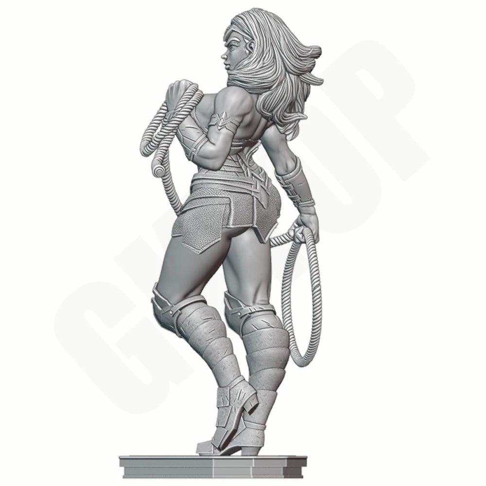 1/24 Demon Warrior with Horns and Whips, Resin Model Figure Kit, Fantasy Theme, Unassembled and Unpainted