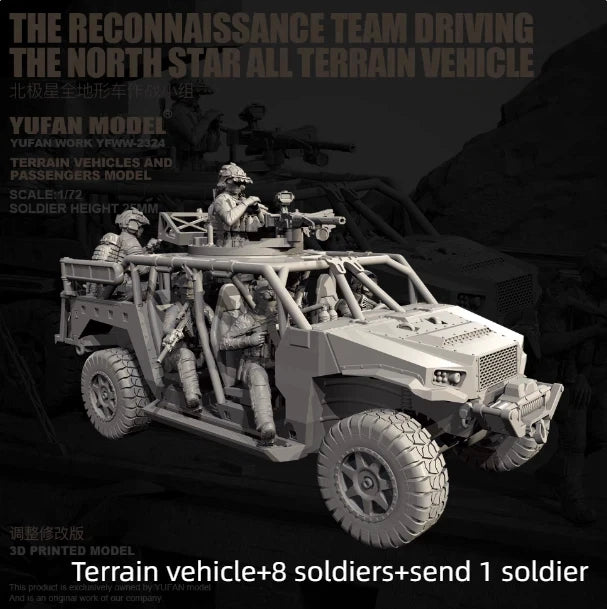 1/72 Modern Reconnaissance Patrol Team, 4 Figures, Resin Model Diorama Kit, Unassembled and Unpainted
