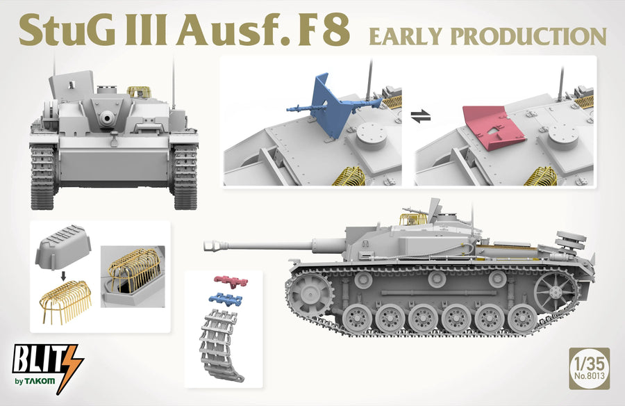 WWII German StuG III Ausf. F/8 with Crew 1/35 Resin Vehicle Kit - resin model view 5