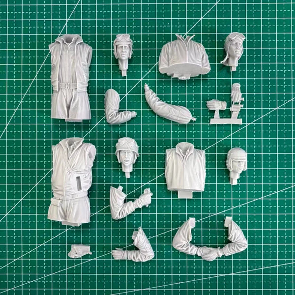 1/16 WWII US Army Tank Crew, 4 Figures, Resin Model Figure Kit, Unassembled and Unpainted