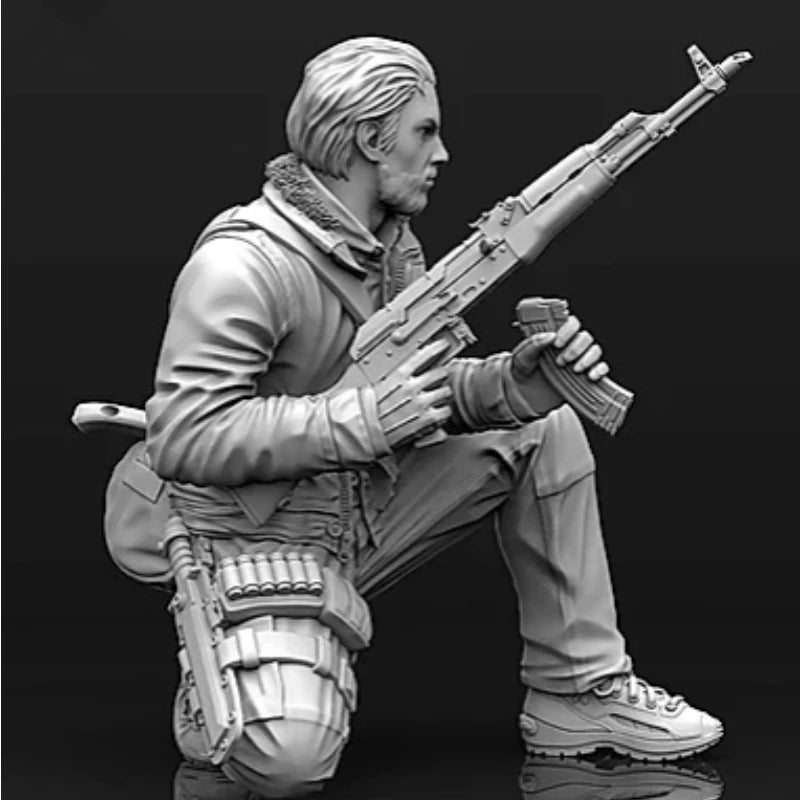 1/35 Modern Operator with Plate Carrier and Rifle, Resin Model Figure Kit, Unassembled and Unpainted