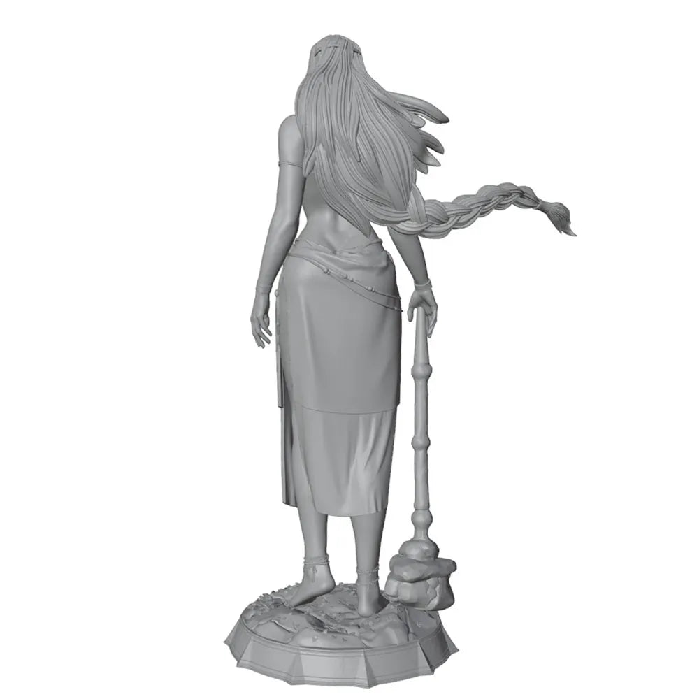 1/24 Sorceress with Gnarled Staff, Resin Model Figure Kit, Fantasy Theme, Unassembled and Unpainted