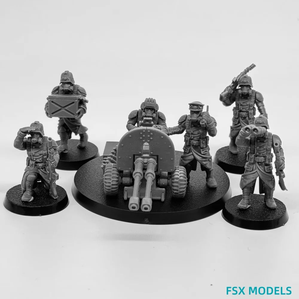 35mm Armored Infantry, 23 Figures, Resin Model Figure Kit, Fantasy Theme, Unassembled and Unpainted