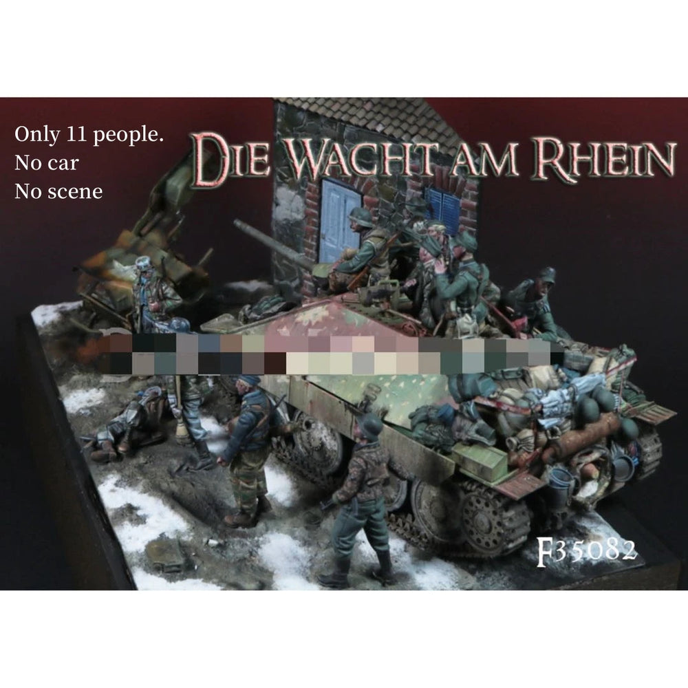 1/35 WWII German Urban Ruins, 11 Figures, Resin Model Figure Kit, Unassembled and Unpainted