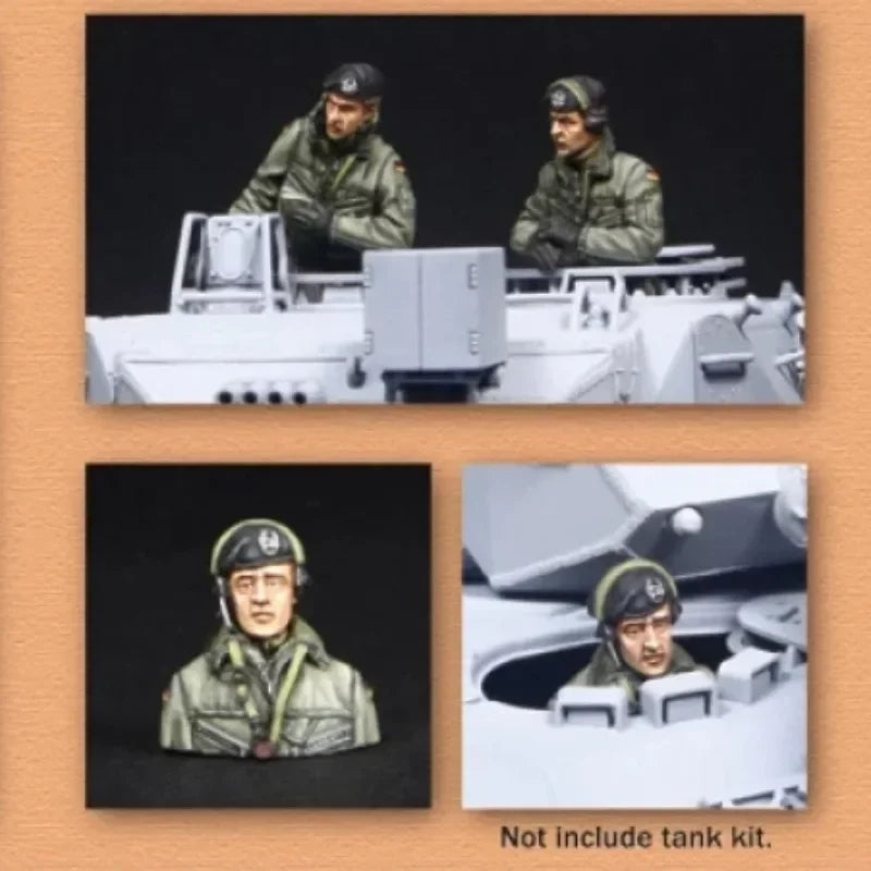 1/35 Modern German Panzer Crew Standing, 3 Figures, Resin Model Figure Kit, Unassembled and Unpainted
