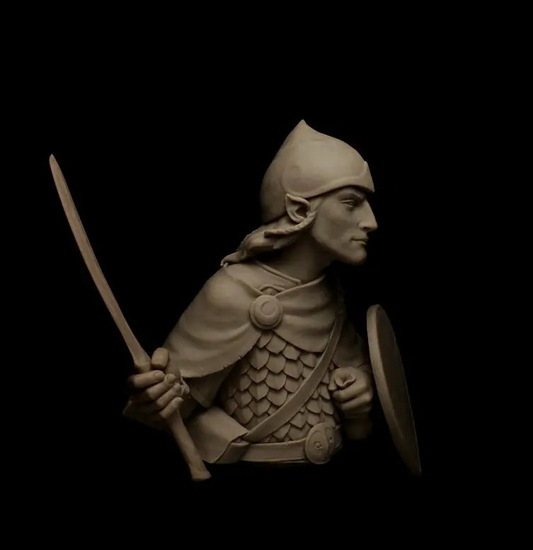 1/12 Medieval Warrior with Armor, Resin Model Bust Kit, Unassembled and Unpainted