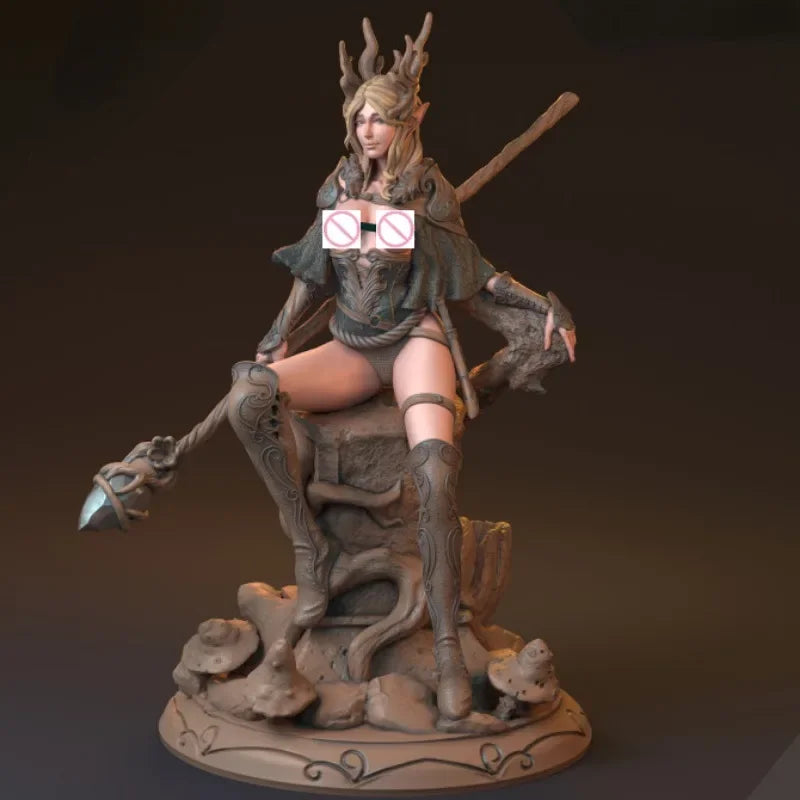 1/24 Wizard Queen Elf Witch, Resin Model Figure Kit, Fantasy Theme, Unassembled and Unpainted