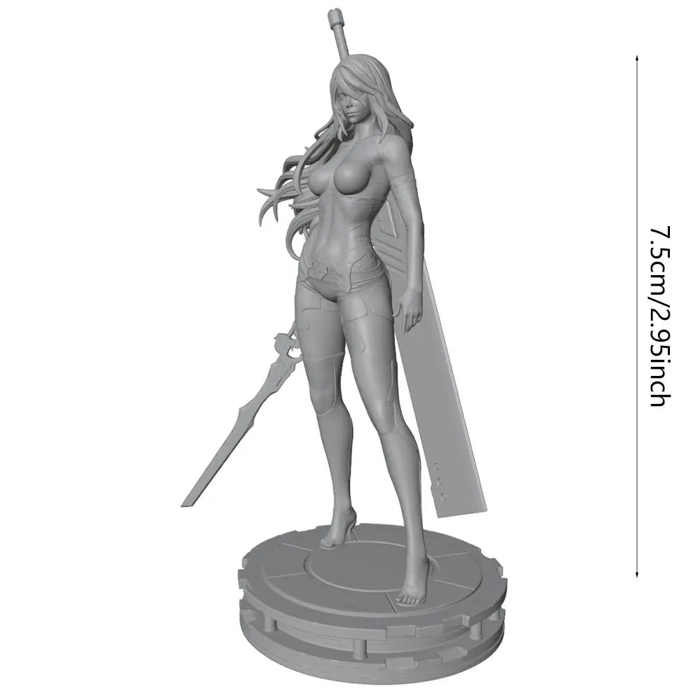 75mm Female Ranger, Resin Model Figure Kit, Fantasy Theme, Unassembled and Unpainted