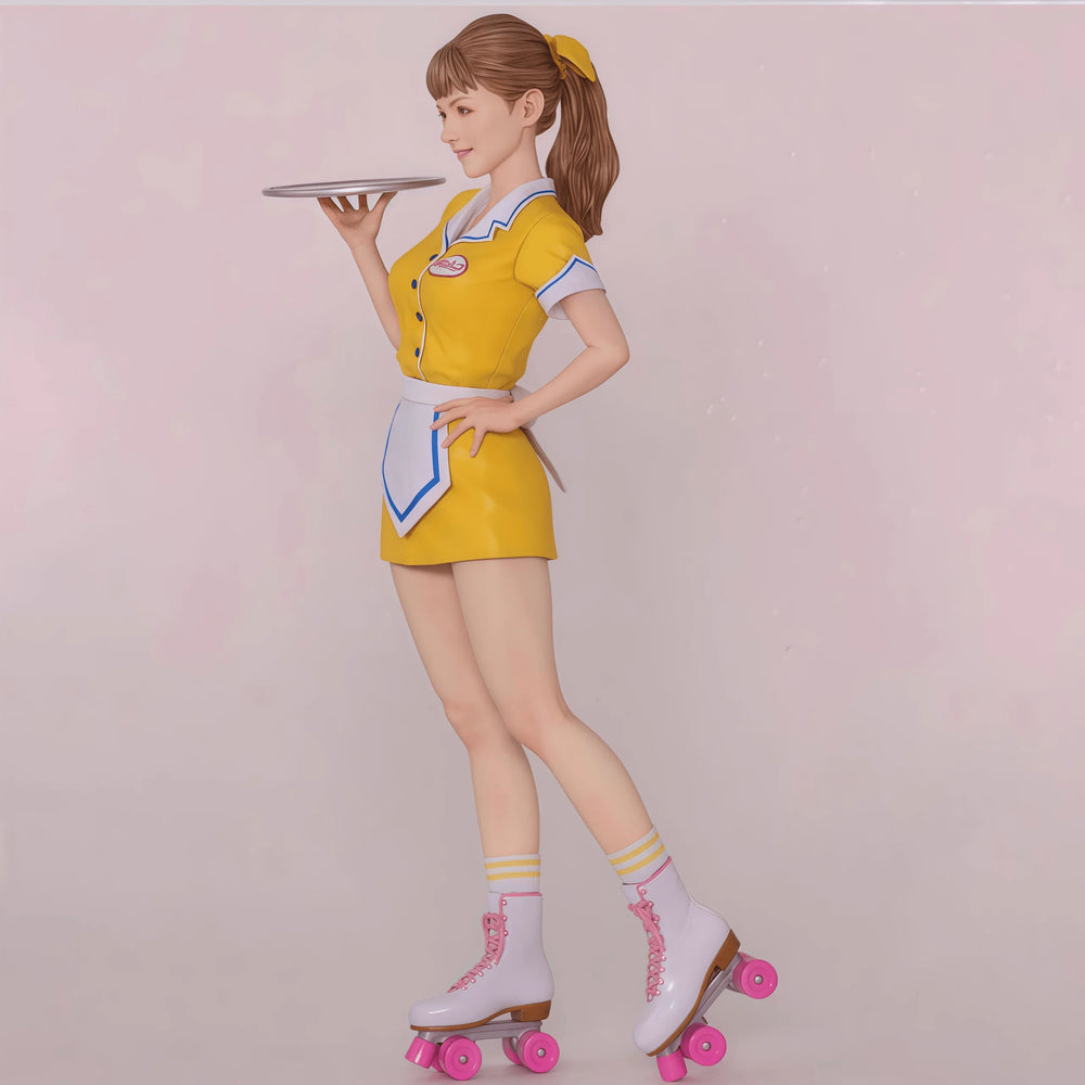 1/12 Roller Skating Girl, Resin Model Figure Kit, Unassembled and Unpainted
