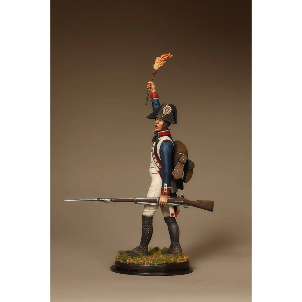 75mm Napoleonic French Line Infantry Fusilier, Resin Model Figure Kit, Unassembled and Unpainted