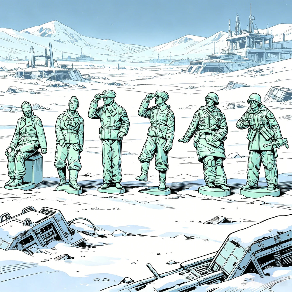 1/35 WWII Soviet Rifle Squad in Winter Greatcoats, 6 Figures, Resin Model Figure Kit, Unassembled and Unpainted
