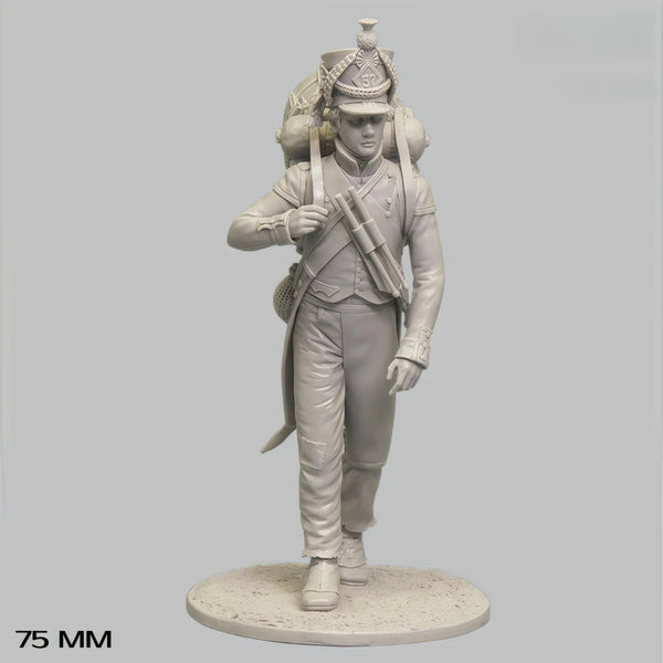 75mm Napoleonic French 57th Infantry Drummer 1835, Resin Model Figure Kit, Unassembled and Unpainted