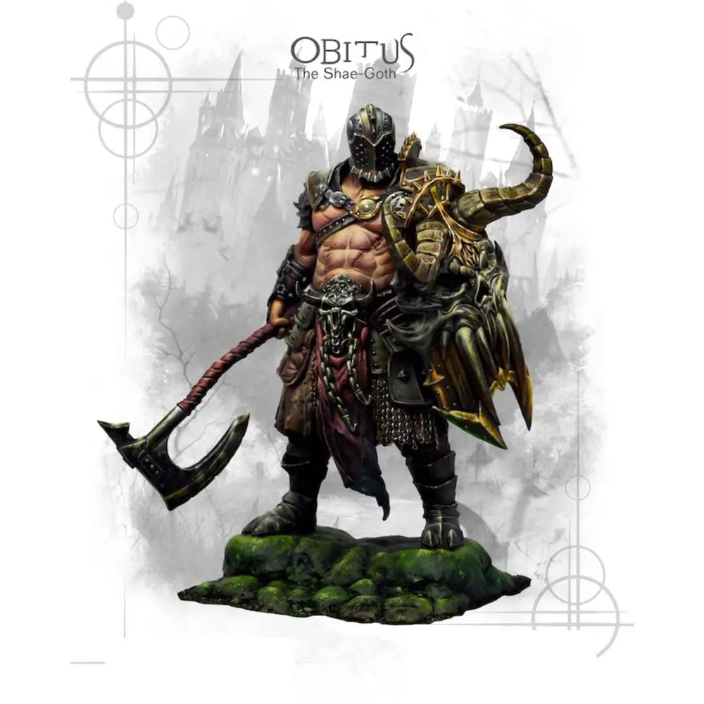 1/24 Skull-Faced Barbarian with Curved Sickle Axe, Resin Model Figure Kit, Fantasy Theme, Unassembled and Unpainted