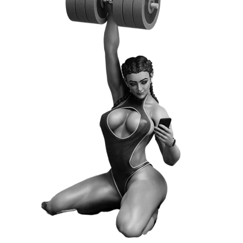 1/24 Athletic Woman Lifting Dumbbells, Resin Model Figure Kit, Unassembled and Unpainted